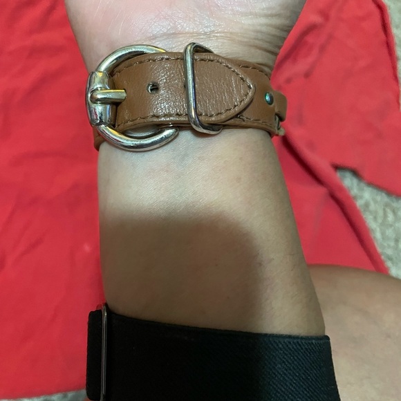 2 of Brown Leather and Gold Chain Womens Belt bracelet - Picture 7 of 16